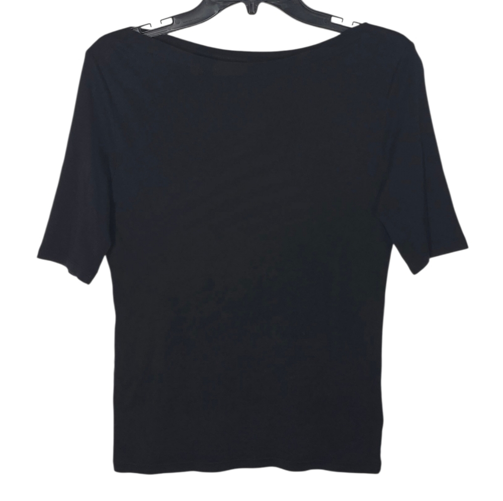 Charter Club Luxury Black Boat Neck Top